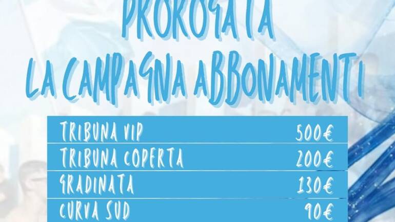 Prorogata la campagna abbonamenti