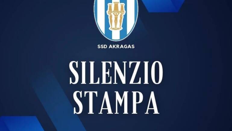 La SSD Akragas comunica di aver adottato il silenzio stampa fino a nuove comunicazioni.