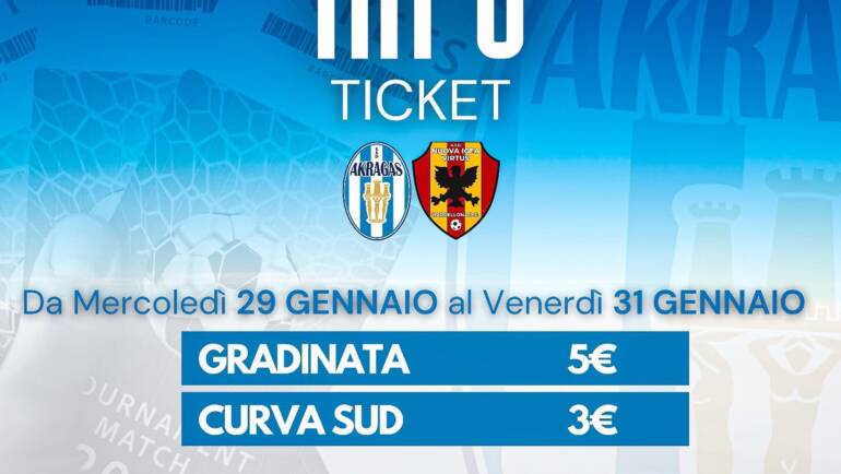 Biglietti per la partita contro l’Igea Virtus