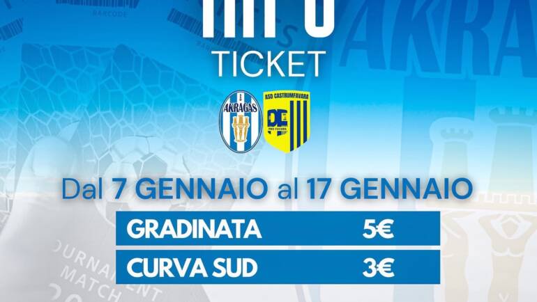 Continua la speciale promozione anche nella partita di Domenica 19 Gennaio contro il Castrum Favara.